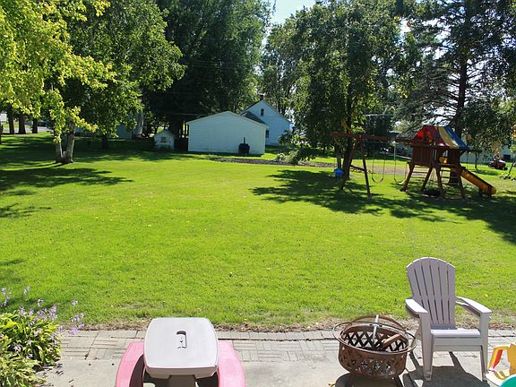 Large backyard with play set
