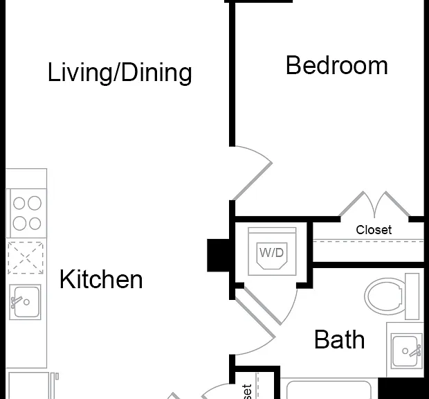 Serenity - A1 - 1 Beds - 1 Baths - 573 Sq. ft.