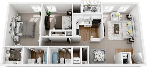 Floor plan 2 Bedroom 2 Bath Renovated