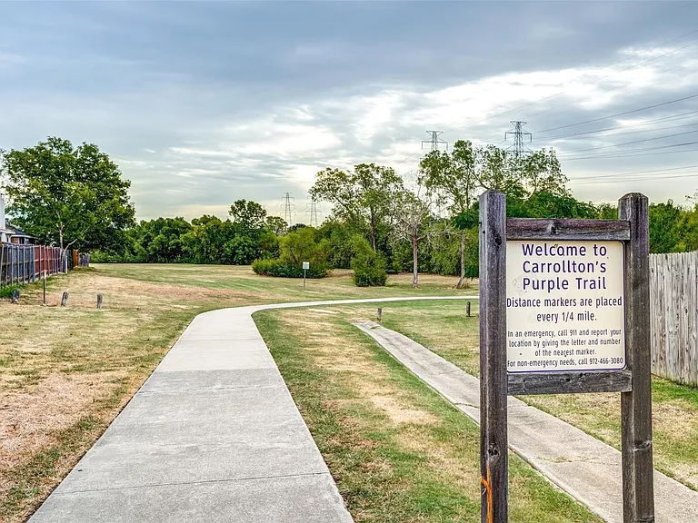 Carrollton community trail entrance is short distance away.