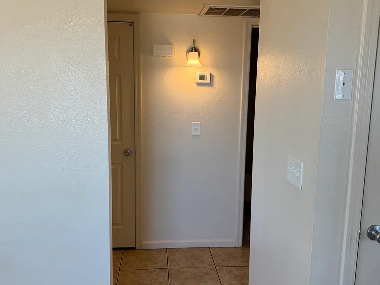 Looking from living room into hallway