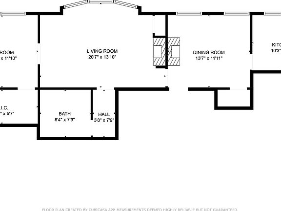 Floor plan is over 800 square feet.