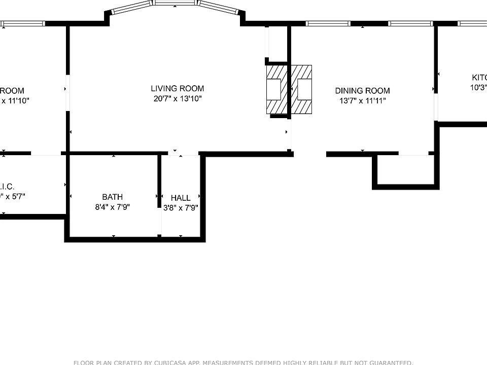 Floor plan is over 800 square feet.