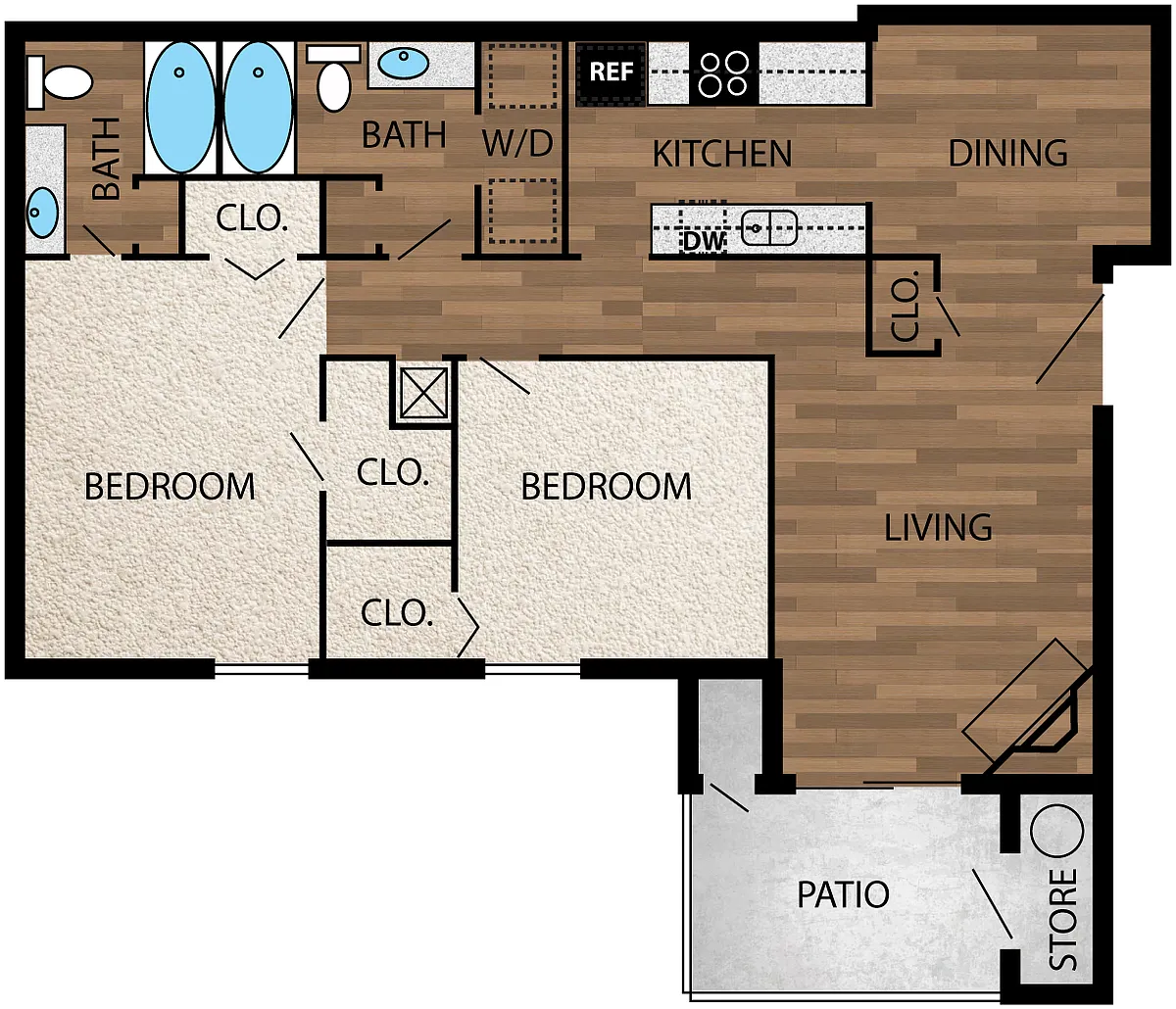 Floor plan B2A - Renovated