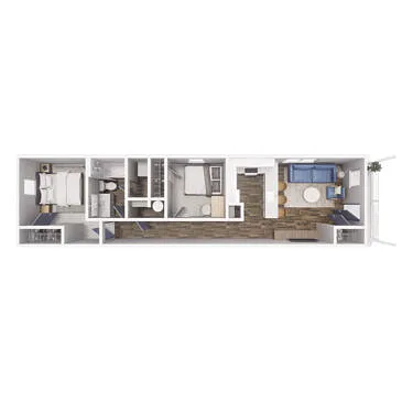 Floor plan 2 x 1- B1 772 SQ FT