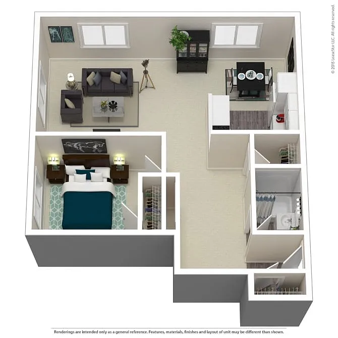 Floor plan 1 Bedroom, 1 Bathroom D