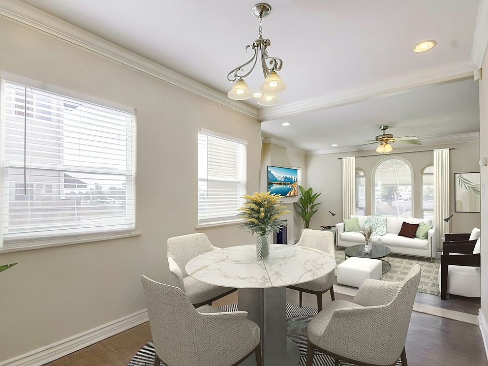 Digitally staged dining area
