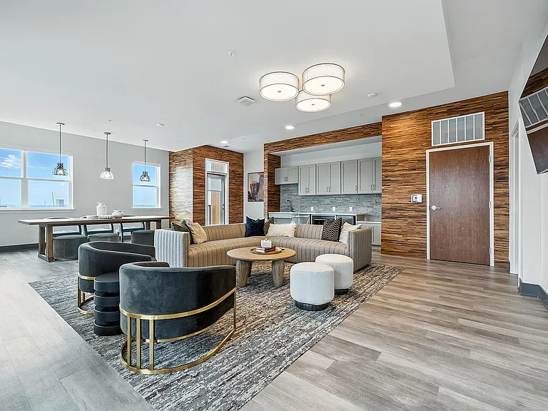 Open Community Lounge Featuring a Kitchen