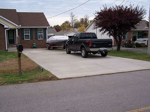 Nice large concrete drive.