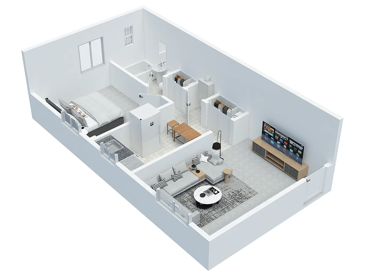 Floor plan 1 BD 1 BA