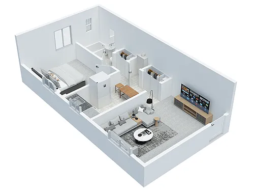 Floor plan 1 BD 1 BA