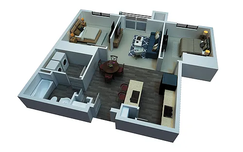 Floor plan Apartment Style 2 Bedrooms 2 Bathrooms