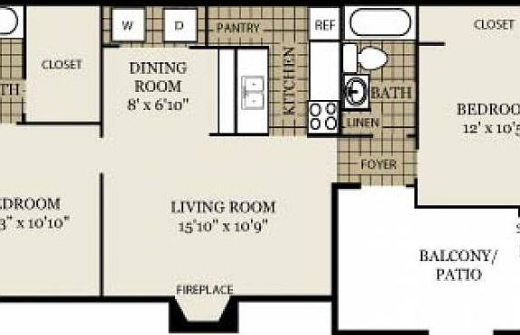 Split 2/2 Floor Plan