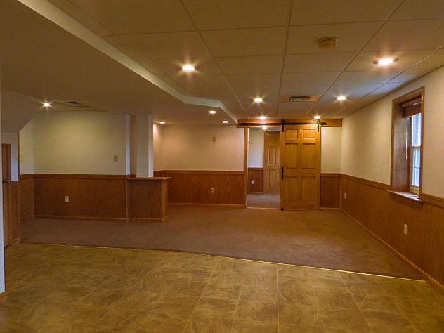 Open concept kitchen and living space.