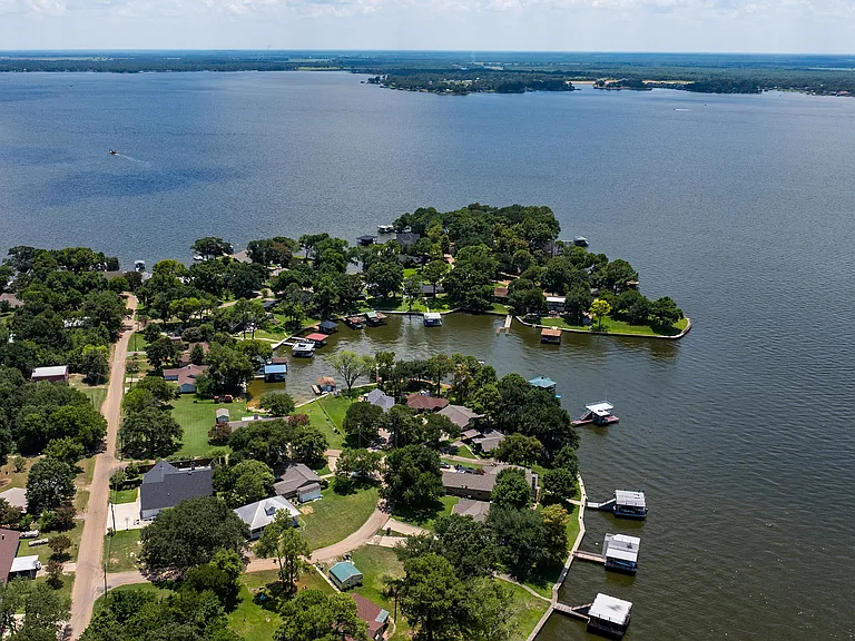 Aerial view of the house.