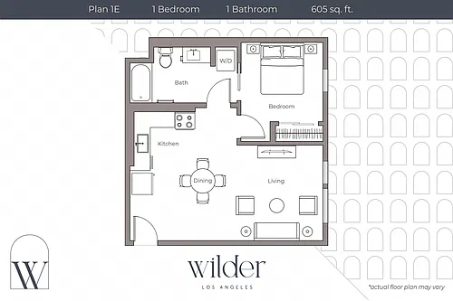Floor plan 1 Bedroom E