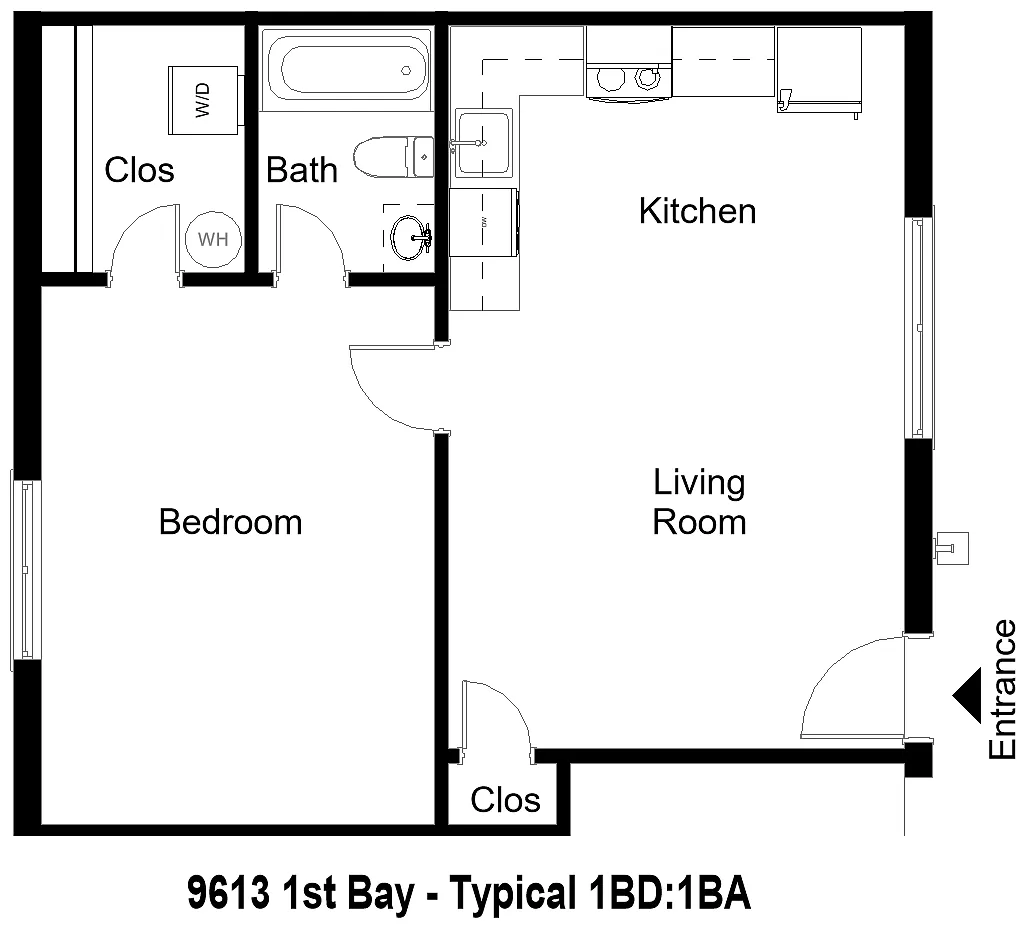Floor plan 9613 1BD 1BA