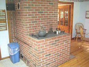 Brick fireplace in DR/LR