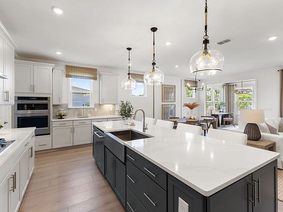 Kitchen with large island.