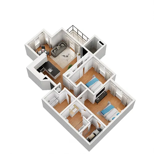 Floor plan 2BDM