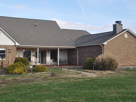 Covered porch & deck on rear of house