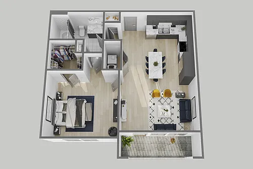 Floor plan 1Bedroom, 1 Bathroom, 702 SQFT