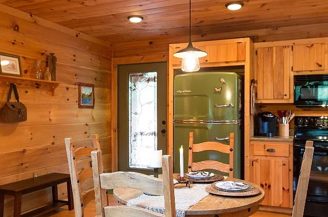 Fully stocked kitchen.