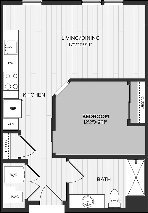Floor plan Convertible Studio-A1