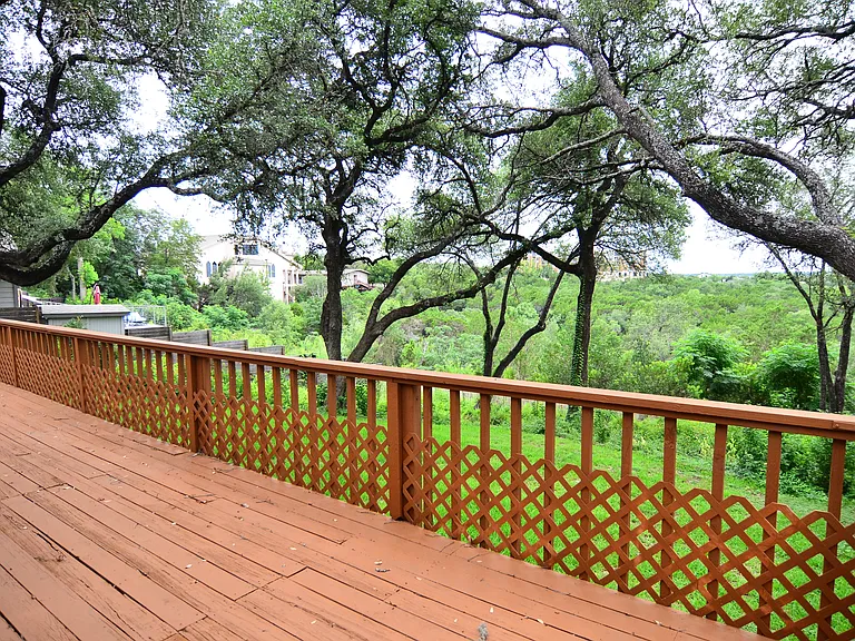 Large patio overlooking the greenbelt