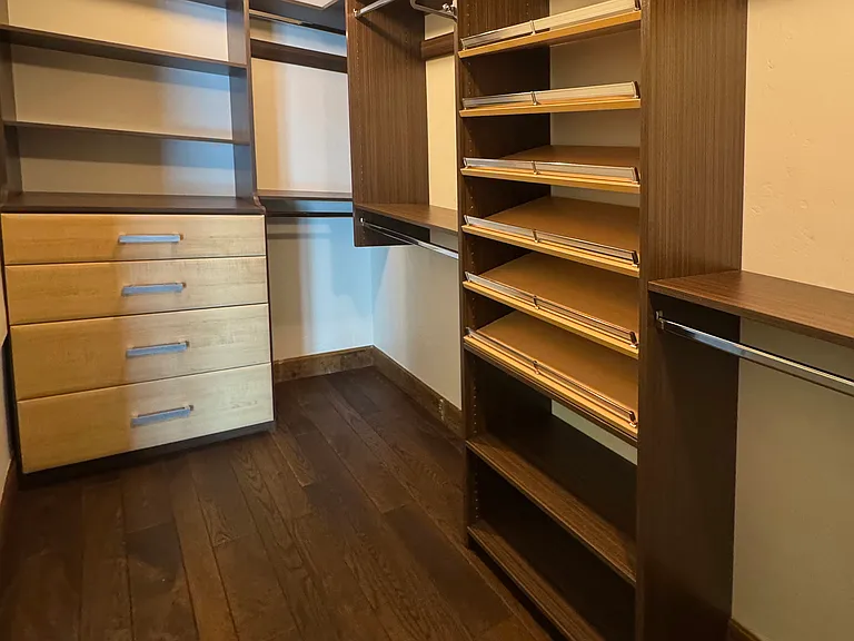 Spacious walk in master closet