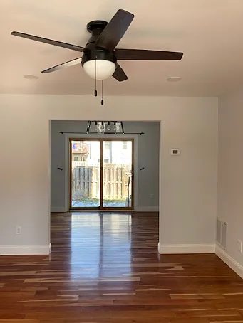 Dining Area with sliding door to your private backyard.