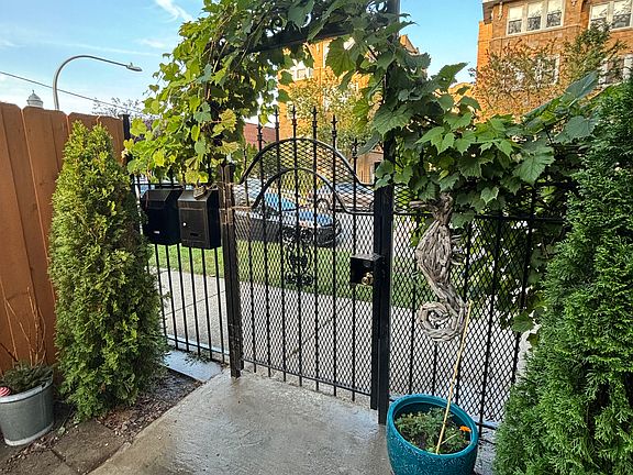 front gate. Fully fenced and secure yard
