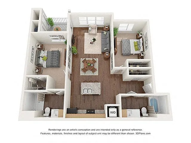 Floor plan Two Bedroom (B1)
