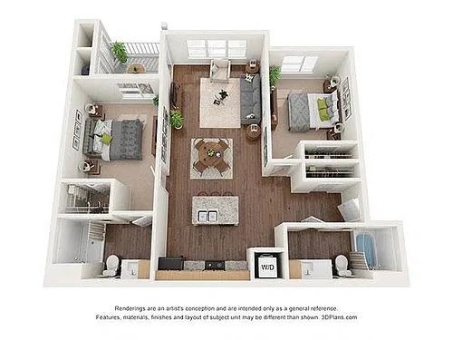 Floor plan Two Bedroom (B1)