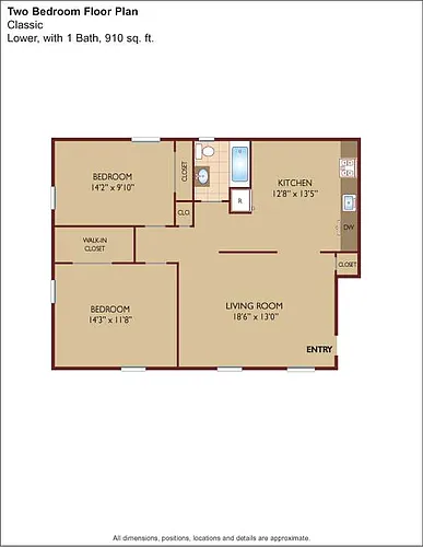 Floor plan $3.03/sq.ft. - Two Bedroom
