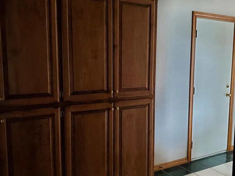 Hall Cabinets outside Master Bedroom, Garage Door