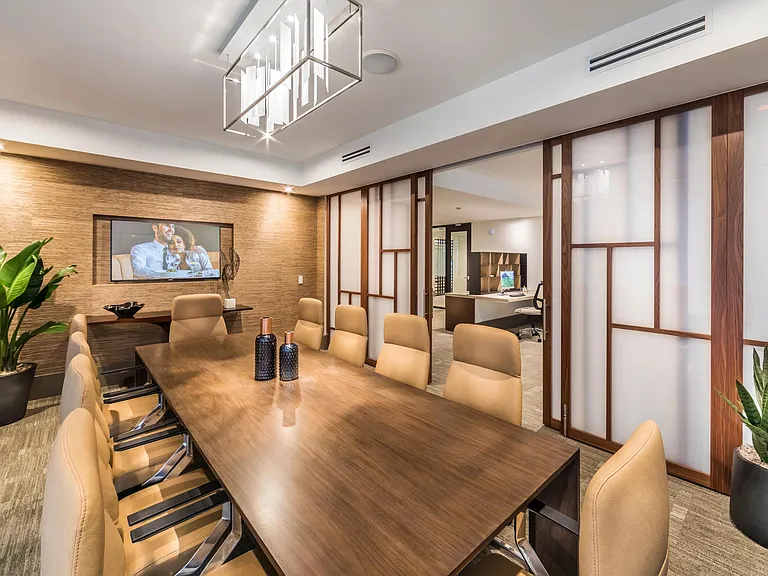 Conference room designed for private meetings and collaborative sessions.