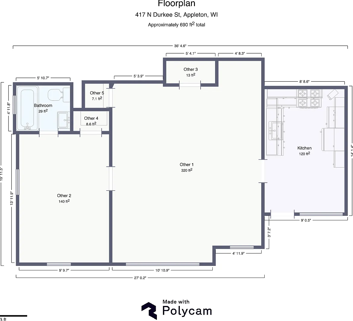 1 bed, 800 sqft, $1,100 — Photo 2