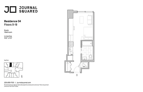 Floor plan Studio | 1 Bath - 1