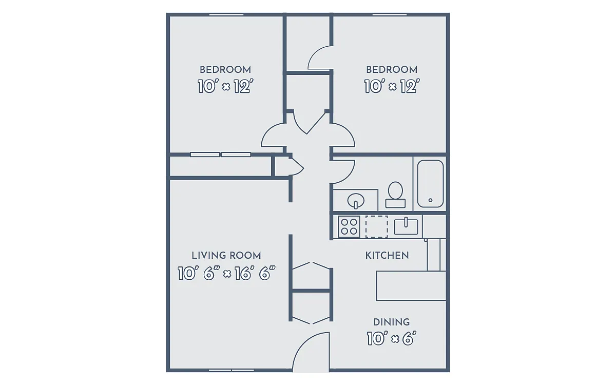 Floor plan 2 Bedroom / 1 Bathroom