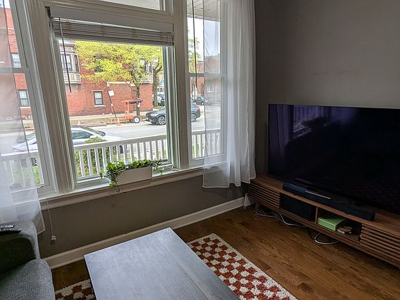 Front window, view of front porch