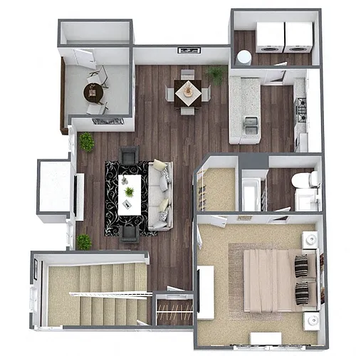 Floor plan A1: 1 Bed 1 Bath