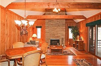 Family Room with hardwood floors and fireplace