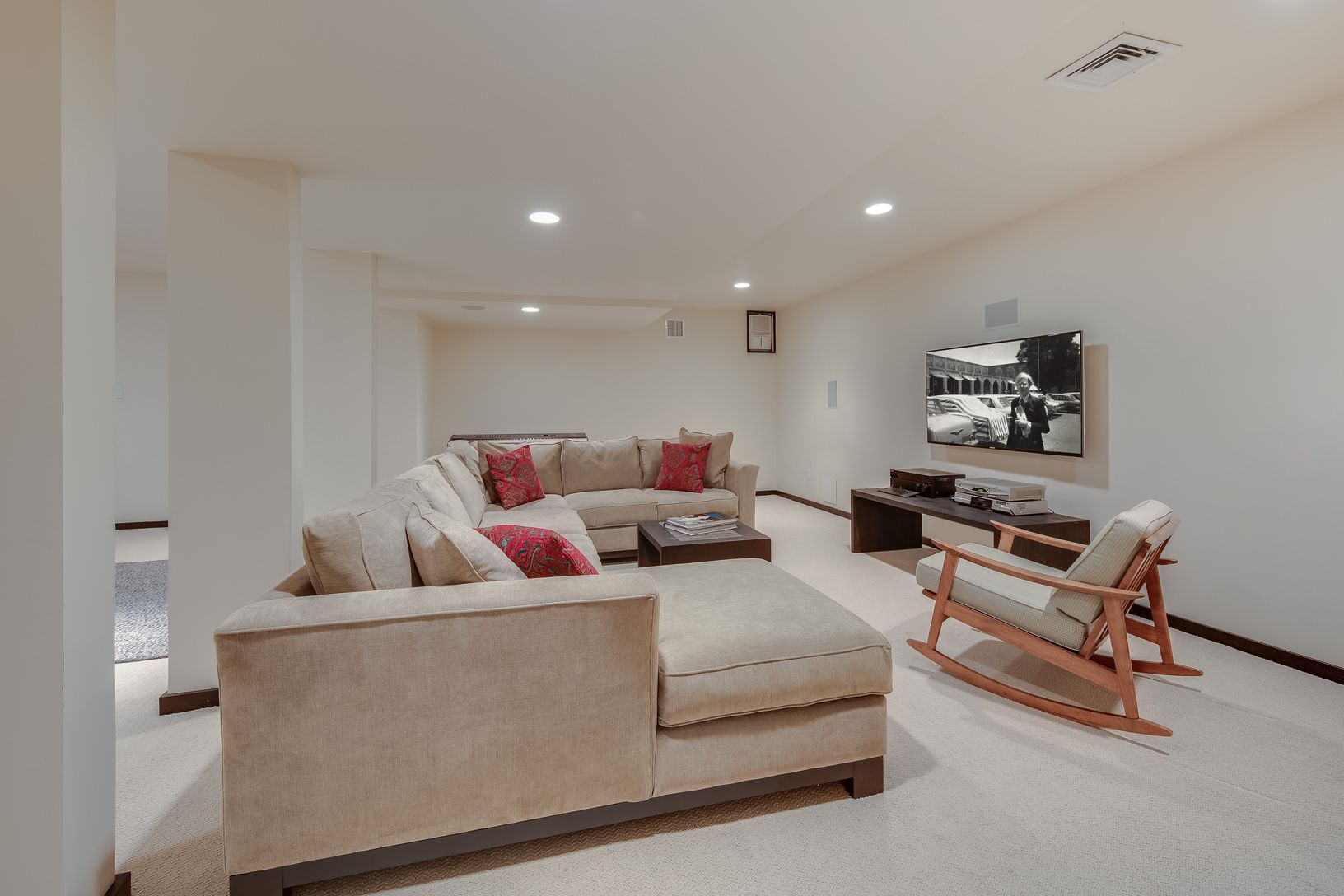 Basement TV Room, Includes One Queen Bed