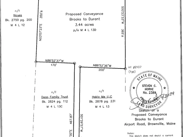 13D Airport Map 4 Road, Brownville, ME 04414