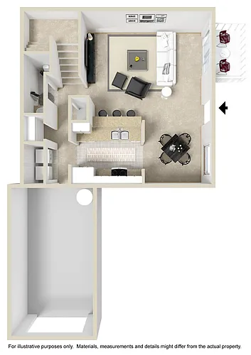 Floor plan 2 Bedroom (2 story townhome)