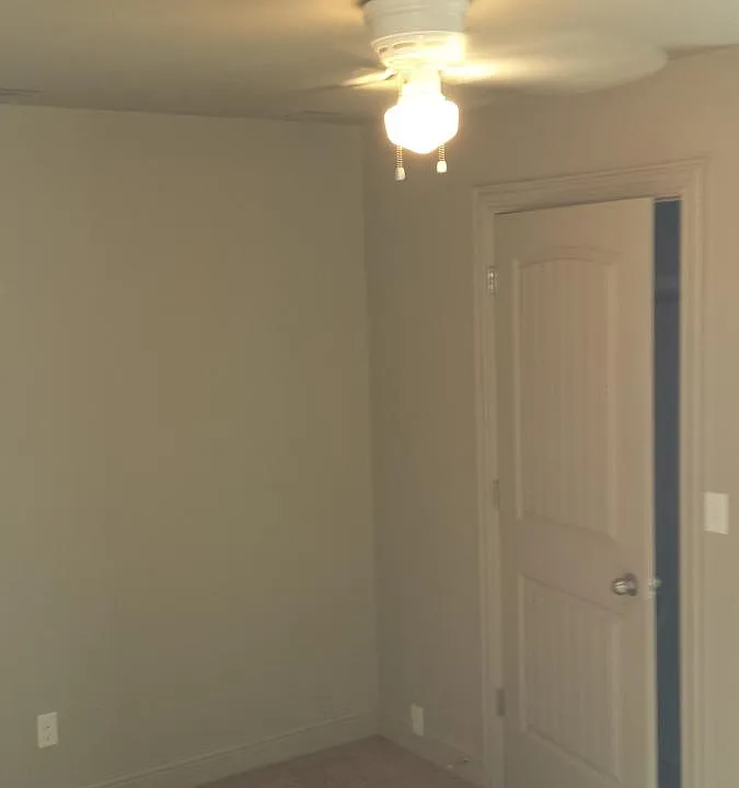 Bedroom and ceiling fan