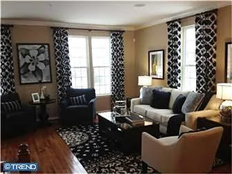 family room with all hardwood floors