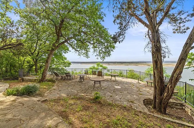 Seating / picnic area by Lake Travis