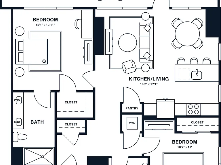 B7 | 2x2 | 1030 sq ft B7 | 2x2 | 1030 sq ft